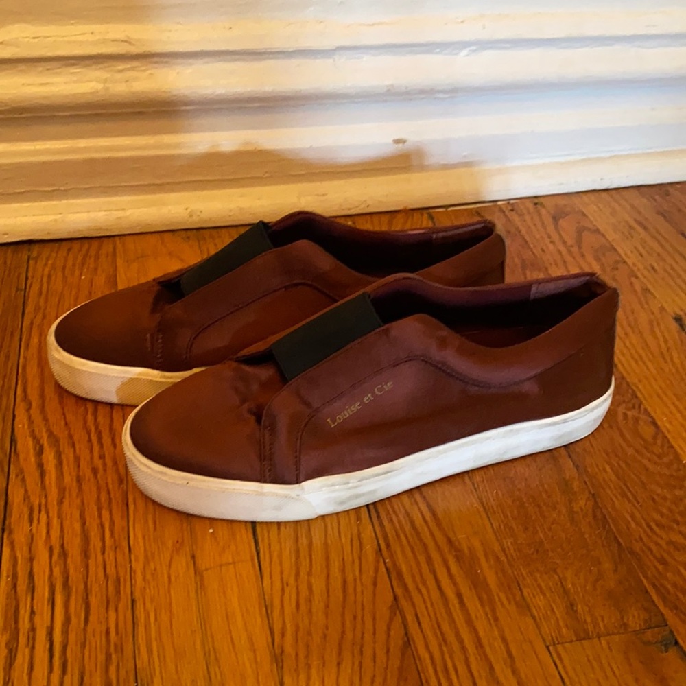 Louise et Cie maroon satin sneakers